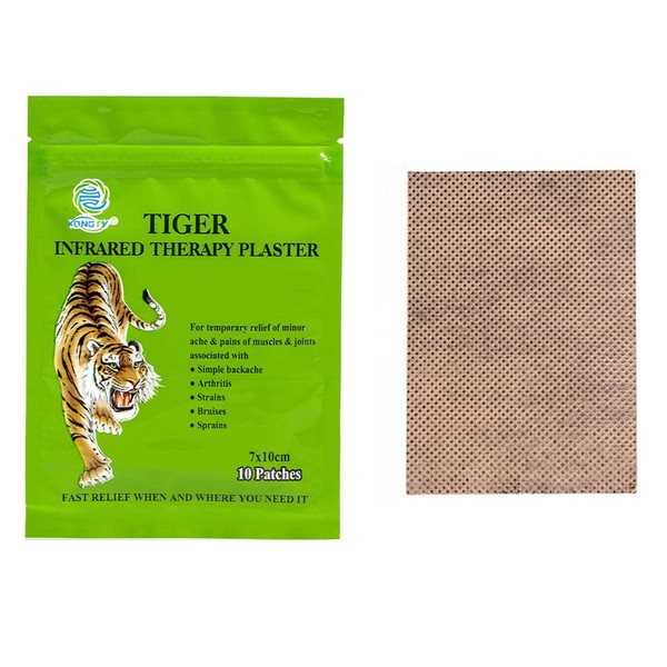KONGDY 100 Patches Pain Hot Patch Chinese Tiger Heating Patches for Weaken Back/Neck/Knee Joints Pain(10 Bags)