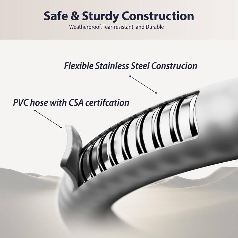 15FT 3/8" ID Natural Gas Hose – PVC Rubber Outer