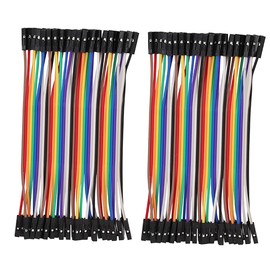 Heevhas 80pcs 40Pin Jumper Wire Cable Breadboard Ribbon Cables 10 cm Female-Female Jumper Cable 24AWG Wire Bridges for Arduino Breadboard DIY Project
