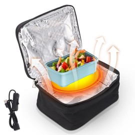 Portable Personal Mini Oven with USB Charging, Portable Oven, Car Food Warmer, Electric Heated Lunch Box for Warming Meals and Cooking Raw Food for Car Travel/Pic
