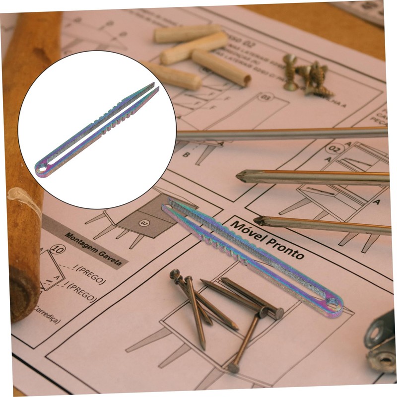 ORFOFE Diamagnetic Titanium Tweezers Mini Precision Tweezers Outdoor Camping Tool