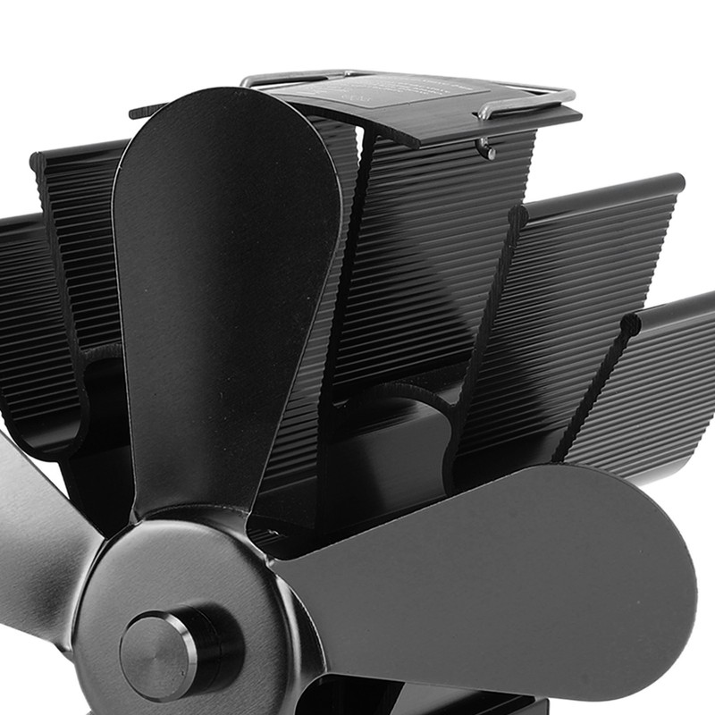 Wood Stove Fan 5 Blades Fireplace Fan Heat Powered Stove