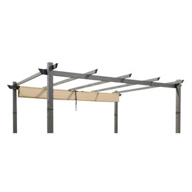 Garden Winds Reinforced Replacement Canopy Top Cover Compatible with ZYMPG1013 Purple Leaf, DOMI, Kozyard 10x13 Pergola, Universal to Most 10x13 Retractable Pergolas - Classic Sand, Riplock 350