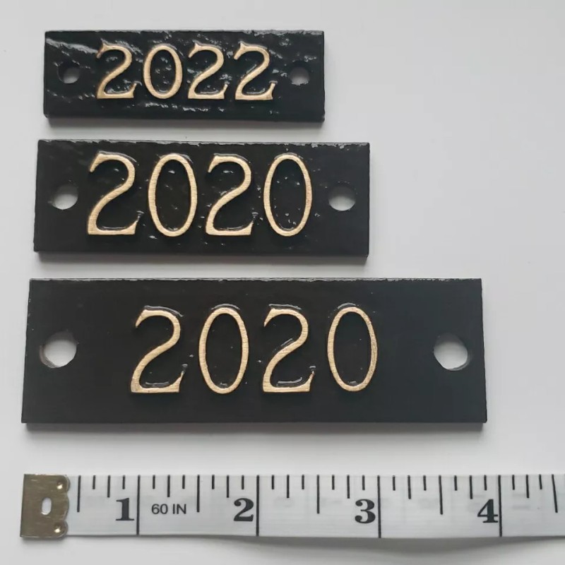 Unbranded 2018 Headstone Monument Date Plate Cast Bronze 1-1/4" x