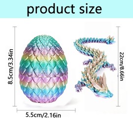 3D Printed Dragon, Dragon Egg Fidget Toy, 3D Dragon Eggs With Dragon Inside with 3D Dragon Inside, Creative and Fun 3D Printed Dragon In Egg for Fantasy Enthusiasts ﻿