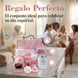 Regalos de Cumpleaños para Mujeres, Paquete de Cuidado Personal para Mujeres, Caja Regalo para Mujer de Bath SPA, Caja de Regalos para Mamá Hermana Novia Ella Amiga (Rosa 10 Piezas)