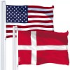 G128 Combo Pack: American USA Flag 3x5 Ft & Denmark