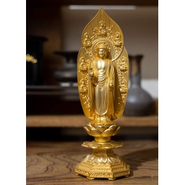 Buddha Statue Yakushi Nyorai 7.9 inches (20 cm) (Gold Plated/24K Gold) Buddha Statue: Shuun Makita Sculptor_"Tendai, Shingon, Rinzai Sects" Takaoka Copperware (Yakushinyorai/L)