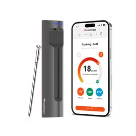 Meatmeet S Pro Fleischthermometer mit Bluetooth, 6 Temperatursensoren arbeiten gleichzeitig, ±0,1°C Genauigkeit, App-Überwachung mit Timer und Alarm, IP69 wasserdicht und ölbeständig, kabelloses Fleis