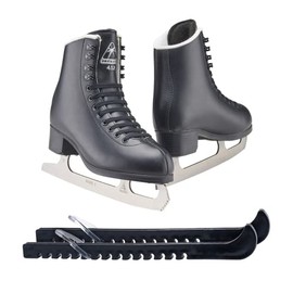 Jackson Ultima Figure Ice Skates for Men, Boys in Black Color/Bundle with Skate Guards/Junior 2