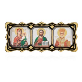 NKlaus Car Badge Icon Triptych GM Of Smolensk Jesus Cristus Saint Nicholas 11341