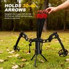 Gulfmew Ground Bow Stand with Quiver, Bow Accessories,13.6 in,Black,1 Pack