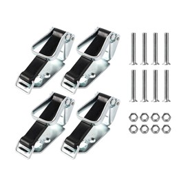 CeyKvo Multifunktions-Halterung für Dachträger – 4X 80mm Schaufel-/Axthalter mit Wandmontage | Spannverschluss aus Gummi | Ideal für Camping, BAU & Transport Silber