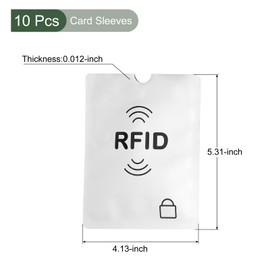 YOKIVE Pack of 10 RFID Blocking Passport Holder, Aluminium Passport Cover, Scratch-Resistant, Ideal for Cards, Passports (Silver, 5.31 x 4.13 Inches), White, rfid wallet