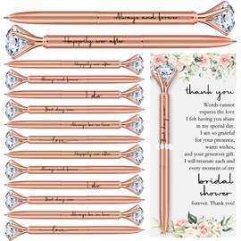 Sayglossy 30 Sets Bridal Shower Favors for Guests Wedding Pens Bridal Shower Pens Wedding Rose Gold Pens Bridal Diamond Pens with Thank You Cards Bridal Shower Prizes Bridal Shower Game Winner Gifts