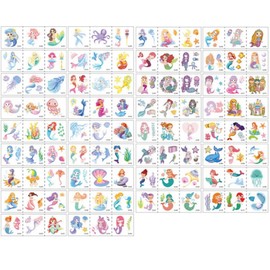 Pandalord The Little Mermaid Sticker Tattoo Henna Water Sticker Scar Cover for Kids Children Girls, 1 Set, Q Type 102 Pieces / 판다로드 인어공주 판박이 스티커 타투 문신 헤나 물 스티커 흉터 커버 키즈 아동 여아용, 1세트, Q타입 102장