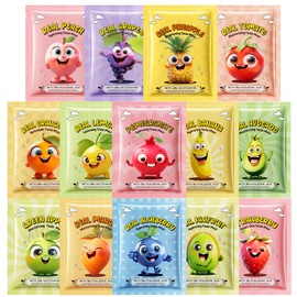 Erinde 14 Pack Fruit Face Masks Skincare for Kids, Sheet Hydrating Facial Mask for All Skin Types, Bulk Face Mask for Women Skin Care, Spa Birthday Party Gifts for Teens Girls