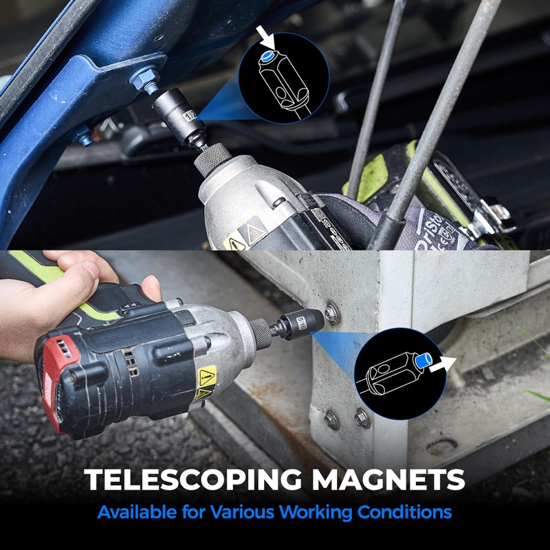 toolant HVAC Tools Nut Driver Set, Impact Magnetic SAE Interchange