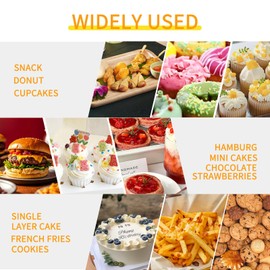 Aufind 12pcs Cake Boxes with Cake Board, 14x10x4 Inches White Bakery Boxes with Large Window for Quarter Sheet Cakes, Donuts, Cupcakes, Pastry & Pies