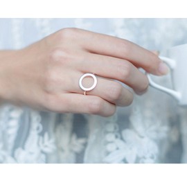 Helen de Lete Original Innovative Circle 925 Sterling Silver Open Ring, Sterling Silver