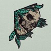 Rock and Roll Skull Embroidered Badge Iron on or Sew