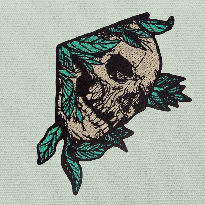 Rock and Roll Skull Embroidered Badge Iron on or Sew
