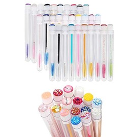 20 cepillos desechables para máscara de pestañas, con forma de diamante, para maquillaje