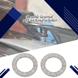 ECSiNG 20pcs M8 Wedge Manganese Steel Washers Double Stack Locking Washers Outer Diameter 13.5mm Thickness 2mm for Pressure Distribution of Bolts and Nuts