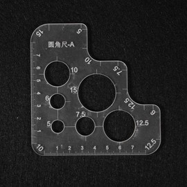 Acrylic Leather Positioning Ruler, Round Corner Stitching Ruler Stencil Stitching Corner Templates Leather Positioning Tool(Type A)