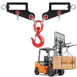 Forklift Lifting Hook with Side Shackle Holes – 6800 lbs 3Ton One-Piece Forged Steel, 360° Swivel Safety Hook, Anti-Slip Eyebolt Lock & Dual Fork Slot for Single/Double Fork Use–Matte Coating