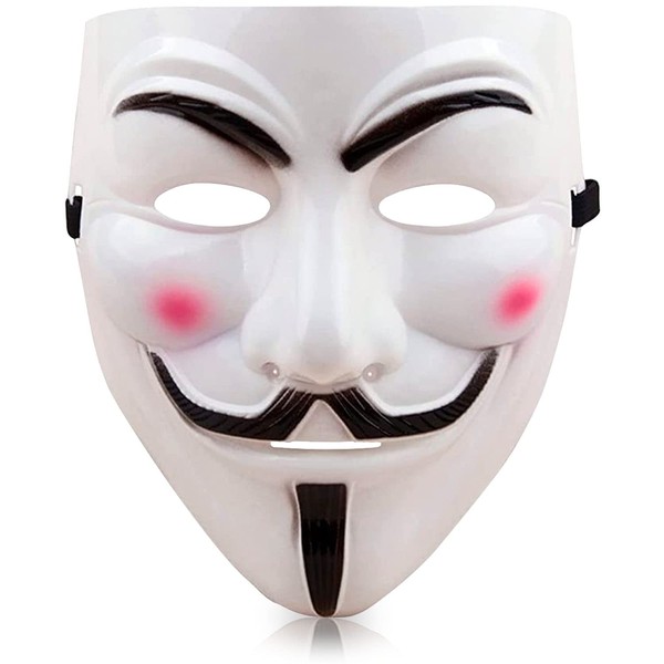 Anonymous® Maske Weiß für Kinder und Erwachsene | V für