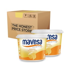 Margarina Mavesa Venezuelan Premium Margarine 500g (Pack of 2) - No Refrigeration Required - Rich Creamy Buttery Flavor - Includes Free Wooden Spoon - Perfect for Arepas, Baking, Cooking & Spreading
