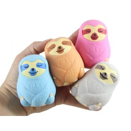 Set of All 4 Sloth Marshmallow Animal Stress Balls - Ultra Soft Kneadable Fidget Squish Balls - Amazingly Soft (Set of All 4 Colors)