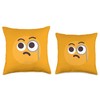 Emoticon Face with Monocle Throw Pillow