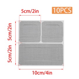 Pine & Linen 10pcs 2 * 4inch and 2 * 2inch Self-Adhesive Window Screen Repair Patch, Strong Adhesive Patches Fiberglass Mesh Tape, Quick Repair Drywall Tools for Window and Door Screens/Walls