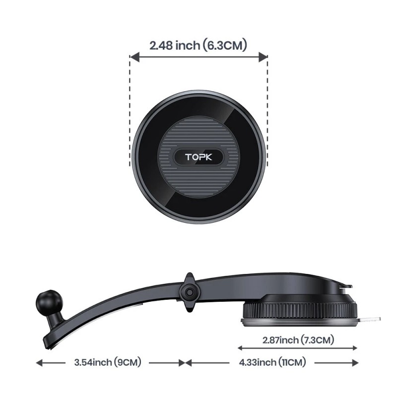 TOPK Mag-Safe Car Mount, Magnetic Phone Holder for Dashboard