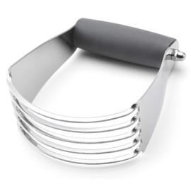 Spring Chef Dough Blender, Top Professional Pastry Cutter with Heavy Duty Stainless Steel Blades, Medium Size, Gray