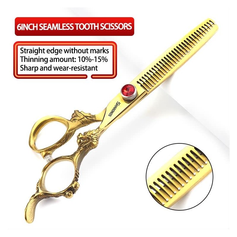 Gold 6/78/9 Inch Professional Haircut Scissors, Multifunctional Haircut Scissors Set