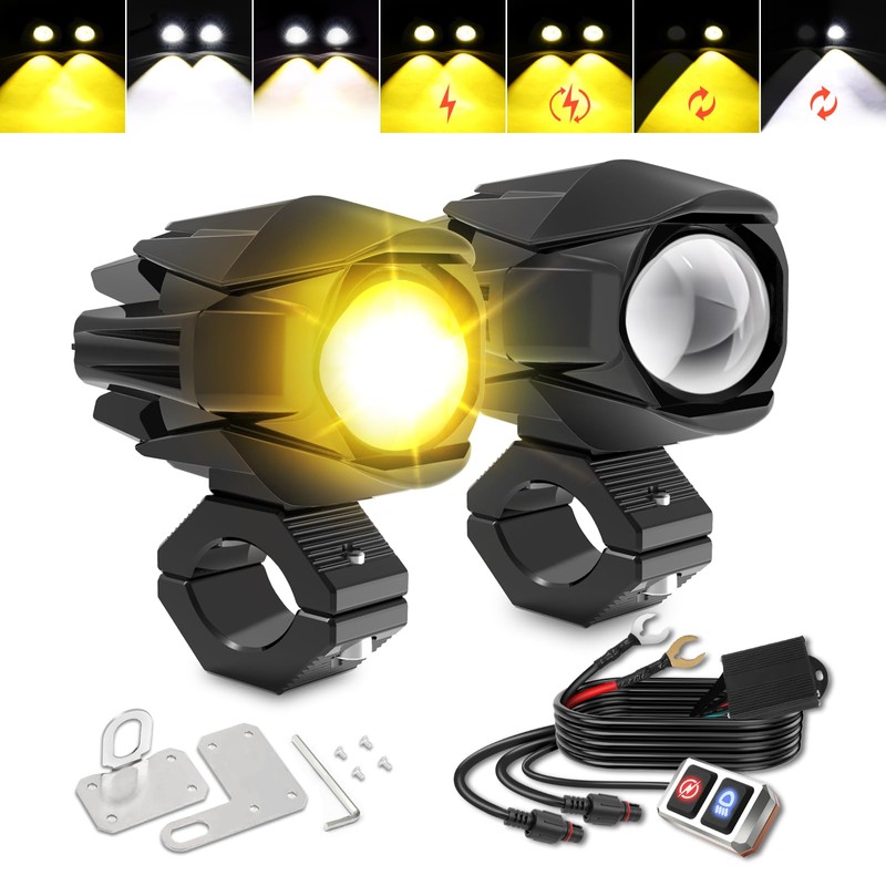 CO LIGHT LED Motorcycle Fog Lights 60W 18000LM Driving Auxiliary