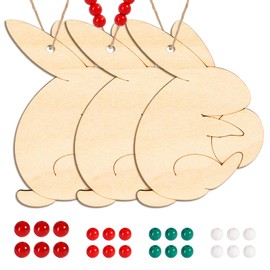 ROWOOD Plywood Sheets Bunny Holding Egg Ornament Set - 24 Pieces