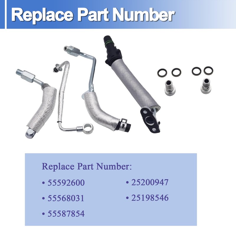55592600 4PCS Turbo Oil Return Drain Line and Oil Feed