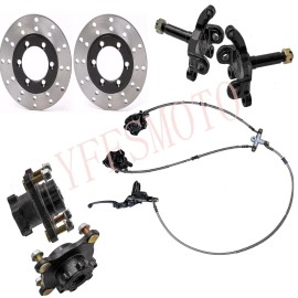 Unbranded Front Twin Brake Caliper Disc Rotor for Wheel Hub Steering Knuckle for 150cc 200