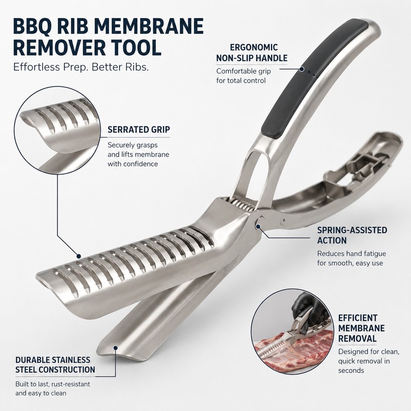 BBQ Rib Membrane Removal Tool for Meat Prep – Stainless