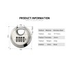 10 Pack Stainless Steel Discus Padlock 4 Digit (3inch) Combination