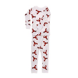 New Jammies Big Boys' Snuggly Pajama Lobsters, White/Red, 8