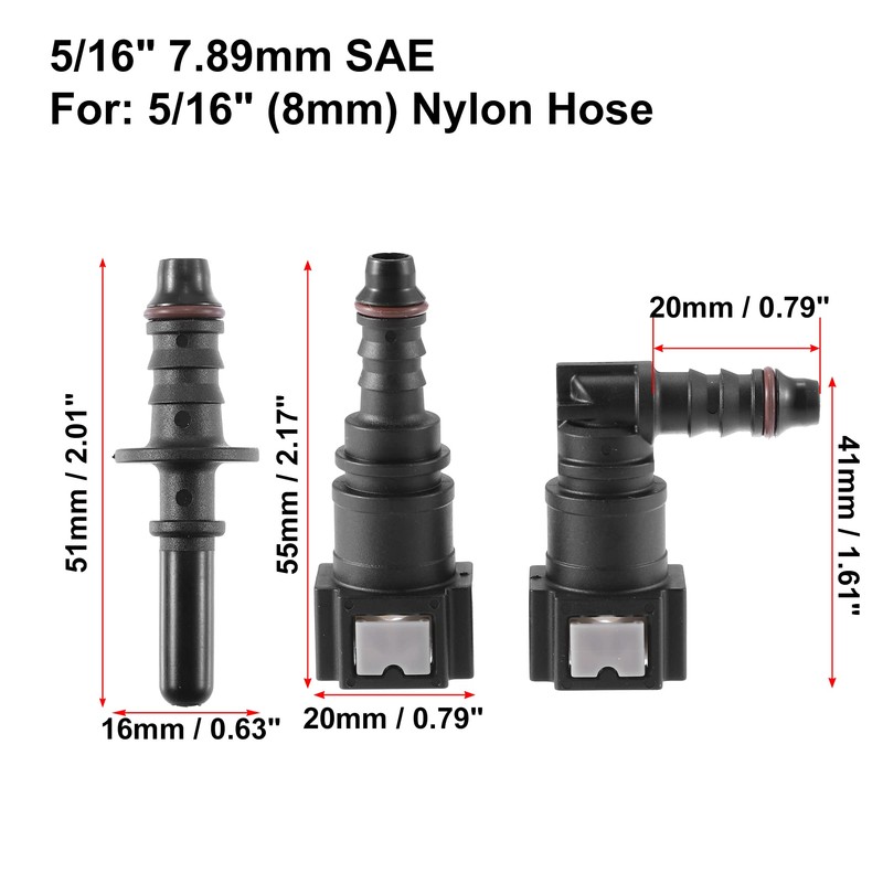 X AUTOHAUX 2 Set 5/16" 7.89mm SAE to 5/16" 8mm