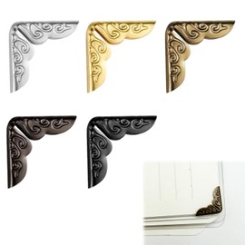 120PCS Metal Corner Protectors - Book and Photo Scrapbook Corners - Decorative Edge Guards for Albums Folders - Vintage Style Mixed Colors Gold Silver Bronze Black Copper Gunmetal