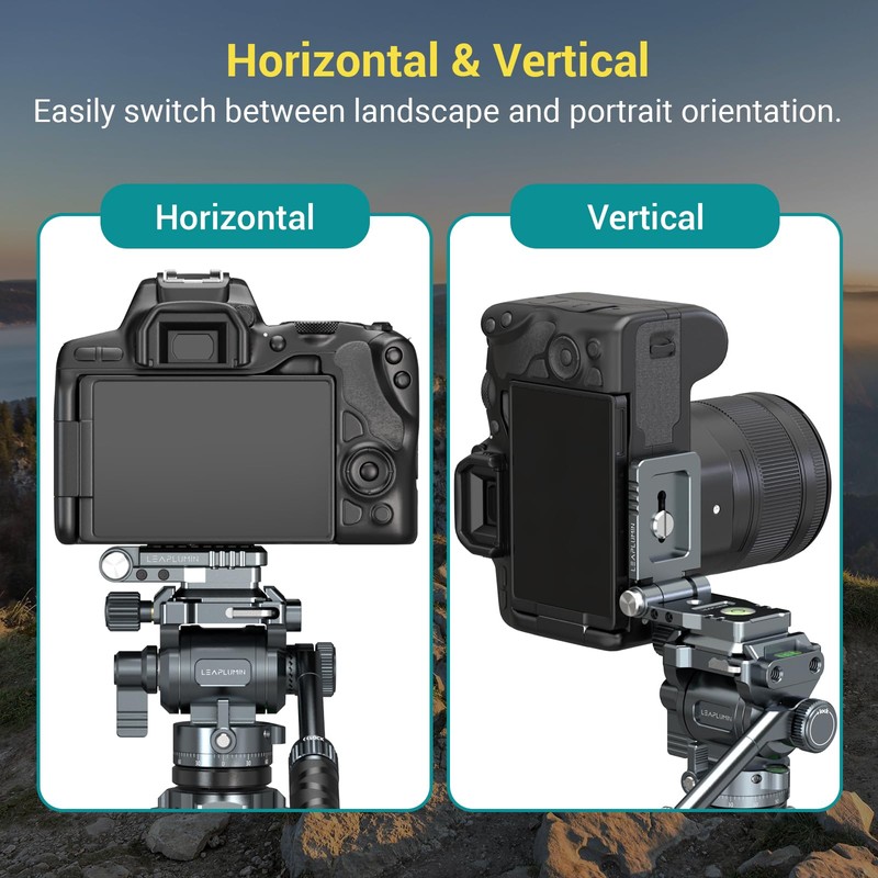 Leaplumin Foldable DSLR Camera L Bracket，Lightweight Camera L Bracket Vertical
