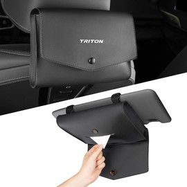 【Triton-specific】 Car Tissue Case for Box Tissues TRITON Special Logo Thickness 4CM Car Tissue Cover GSR GLS Grade Suitable Sun Visor Headrest Size Tissue Box Easy Installation PU Leather Overflow