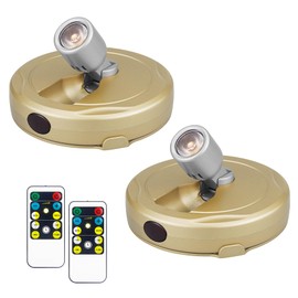 HEAGEERO Wireless Spotlights,Remote Control Accent Light,Battery Picture Light with 2 Remote,Rotatable Accent Light for Art Closet Wall Uplight(G+SL)